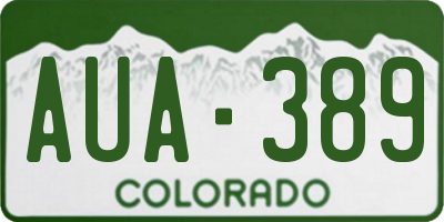 CO license plate AUA389