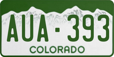 CO license plate AUA393