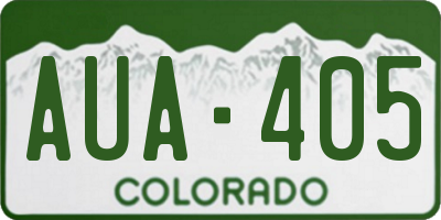 CO license plate AUA405
