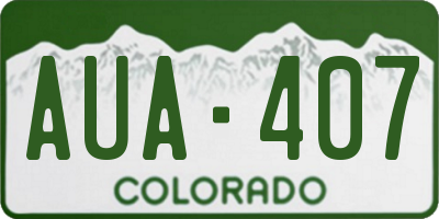 CO license plate AUA407
