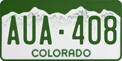 CO license plate AUA408