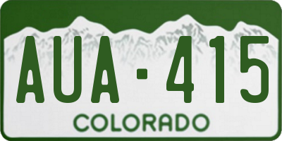 CO license plate AUA415