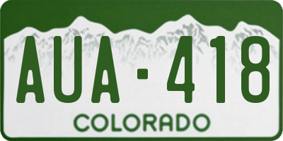 CO license plate AUA418