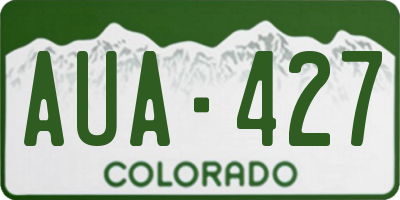 CO license plate AUA427