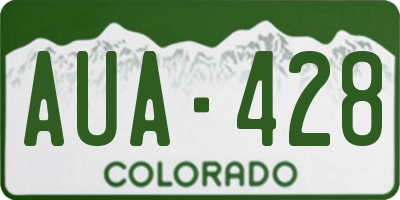 CO license plate AUA428