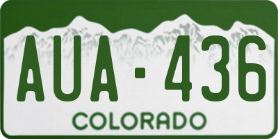 CO license plate AUA436