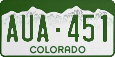 CO license plate AUA451
