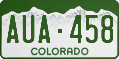 CO license plate AUA458
