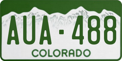 CO license plate AUA488