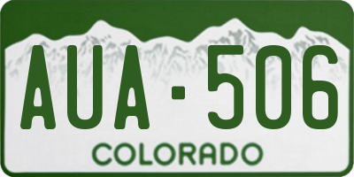 CO license plate AUA506