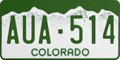 CO license plate AUA514