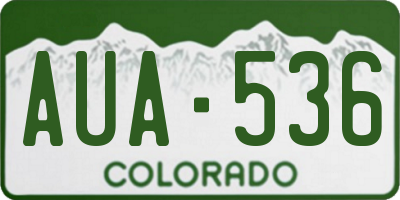 CO license plate AUA536