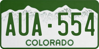 CO license plate AUA554