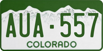 CO license plate AUA557