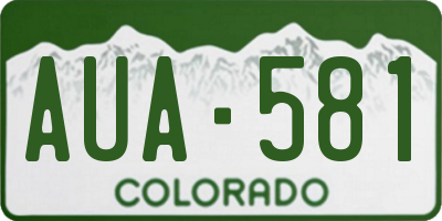 CO license plate AUA581