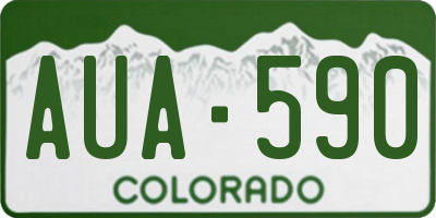 CO license plate AUA590