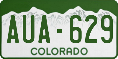 CO license plate AUA629