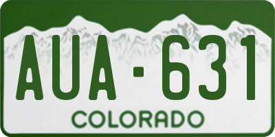 CO license plate AUA631