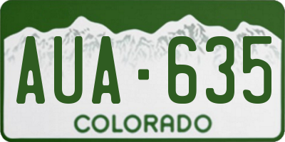 CO license plate AUA635