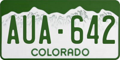 CO license plate AUA642