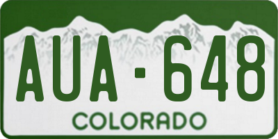 CO license plate AUA648