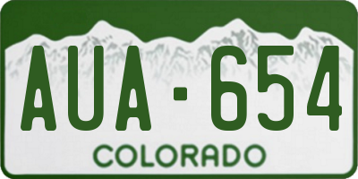 CO license plate AUA654