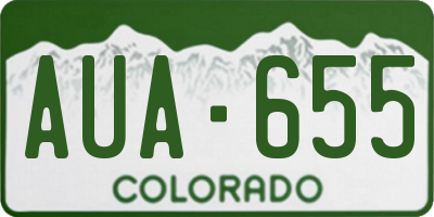 CO license plate AUA655