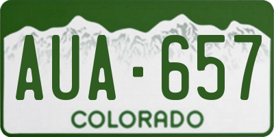 CO license plate AUA657