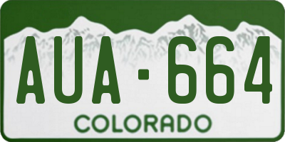 CO license plate AUA664