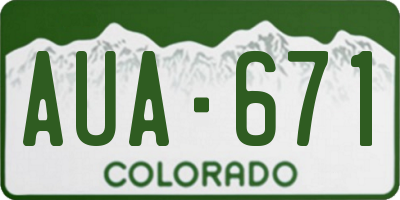 CO license plate AUA671