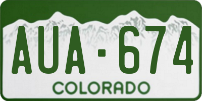 CO license plate AUA674