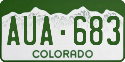 CO license plate AUA683