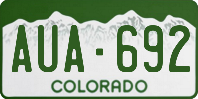 CO license plate AUA692