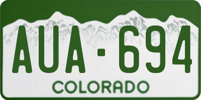 CO license plate AUA694