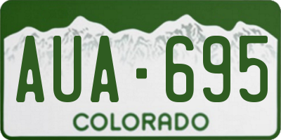 CO license plate AUA695