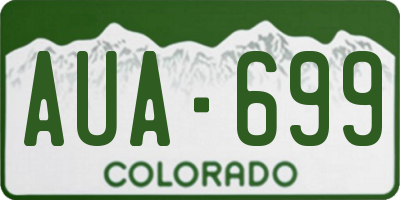 CO license plate AUA699
