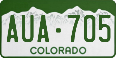CO license plate AUA705