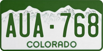 CO license plate AUA768