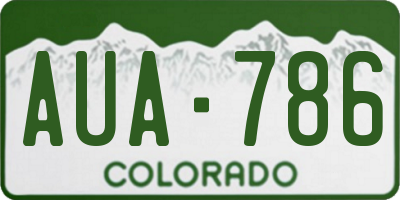 CO license plate AUA786