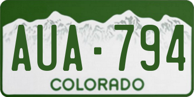CO license plate AUA794