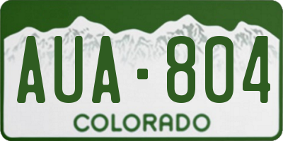 CO license plate AUA804