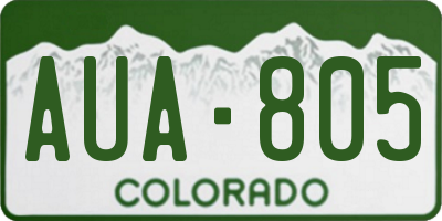 CO license plate AUA805