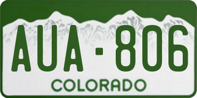 CO license plate AUA806
