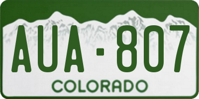 CO license plate AUA807