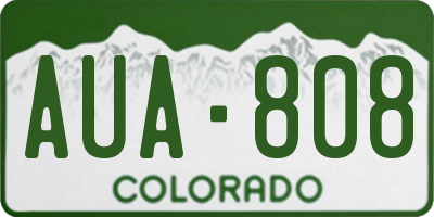 CO license plate AUA808
