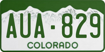 CO license plate AUA829