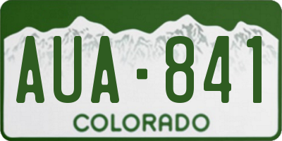 CO license plate AUA841
