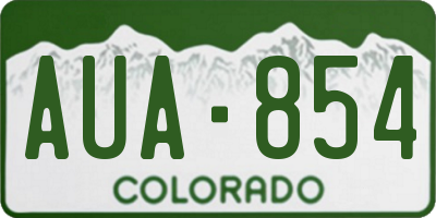 CO license plate AUA854