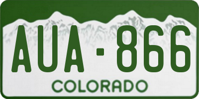 CO license plate AUA866