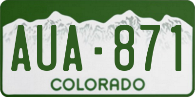 CO license plate AUA871